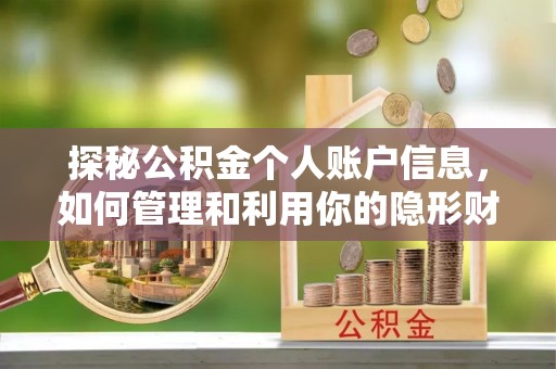 广德探秘公积金个人账户信息，如何管理和利用你的隐形财富