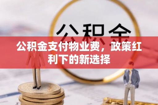 广德公积金支付物业费，政策红利下的新选择