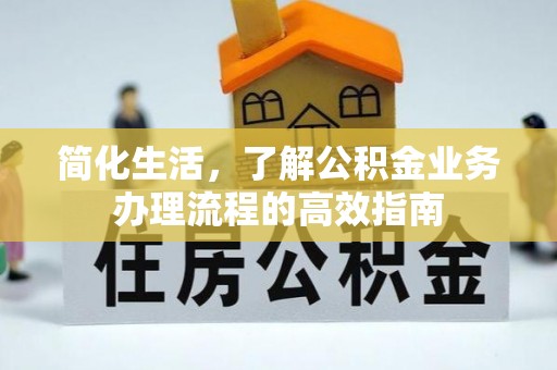 广德简化生活，了解公积金业务办理流程的高效指南