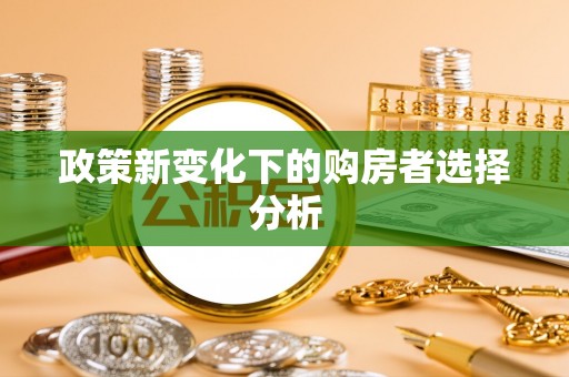 广德政策新变化下的购房者选择分析