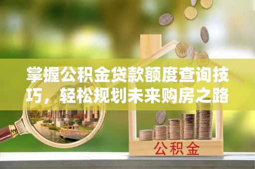 广德掌握公积金贷款额度查询技巧，轻松规划未来购房之路
