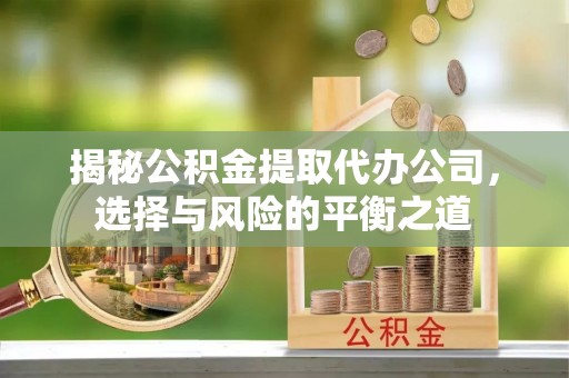 广德揭秘公积金提取代办公司，选择与风险的平衡之道