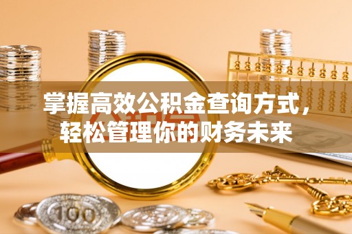 广德掌握高效公积金查询方式，轻松管理你的财务未来