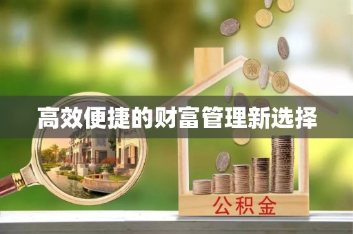 广德高效便捷的财富管理新选择